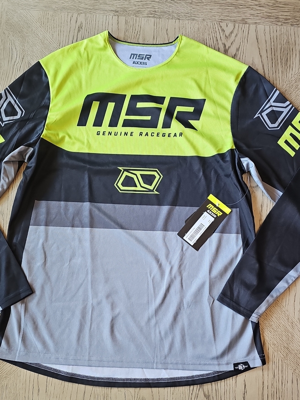 New With Tags MSR Neon Yellow & Gray Race Jersey In Medium